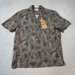 NWT Faherty Sz S Breeze Graphite Rainforest Camp Shirt Short Sleeve Button Up